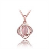 Élégant de Rhinestone Opal plaqué or rose Collier de la femme