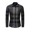 LITB Basic Hommes Treillis Couleur Bloc Bouton Chemise À Manches Longues Hauts D