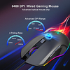 LITBest A866RGB USB filaire Souris de jeu / souris ergonomique Lumière RVB 6400 dpi 4 niveaux de DPI réglables 7 pcs Clés miniinthebox