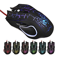 LITBest A888B USB filaire Souris de jeu / souris ergonomique Multi-couleurs rétro-éclairé 5500 dpi 5 niveaux de DPI réglables 6 pcs Clés miniinthebox