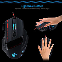 LITBest A907 USB filaire Souris de jeu / souris ergonomique Multi-couleurs rétro-éclairé 5500 dpi 5 niveaux de DPI réglables 7 pcs Clés miniinthebox