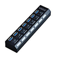 LITBest avec commutateurs indépendants HUB-11 USB 3.0 à USB 3.0 Concentrateur USB 7 Les ports Pour Windows,  PC,  ordinateur portable miniinthebox