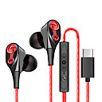 litbest e2 type c écouteurs métal super bass écouteurs casque avec microphone pour téléphones mobiles
