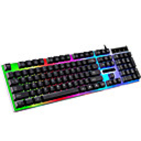 LITBest G 1 USB filaire Clavier de jeu Lumineux avec des ports USB rétro-éclairage multi-couleurs 104 pcs Clés