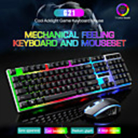 litbest g21 clavier souris filaire usb combinaison souris et clavier avec rétro-éclairage arc-en-ciel lumières LED souris de jeu souris de bureau souris ergonomique 1200 dpi