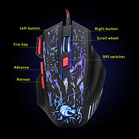 LITBest H300 USB filaire Souris de jeu / souris ergonomique 5500 dpi 5 niveaux de DPI réglables 7 pcs Clés miniinthebox