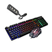 LITBest K6 USB filaire Souris clavier combo Portable Clavier de jeu Lumineux Gaming Mouse / office de la souris / souris ergonomique 1600 dpi