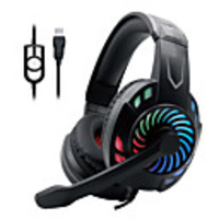 Litbest KM666 Communication filaire et connecteurs USB 7.1 Son entouré Casque lumineux LED Casques de jeu PC