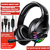 Litbest Q2 Gaming Headset Son Surround USB 3.5mm Filaire RGB Light Game Casque avec Microphone pour Tablet PC