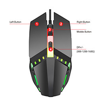 LITBest S200 USB filaire Souris de jeu / souris ergonomique 1600 dpi 3 niveaux de DPI réglables 4 pcs Clés 4 touches programmables miniinthebox