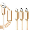 Micro USB / Eclairage / Type-C Adaptateur de câble USB Tout-en-un / Tressé / 1 à 3 Câble Pour iPad / Samsung / Huawei 120 cm Pour Textile