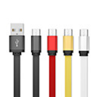 Micro USB Câble 1.0m (3ft) Plat / Charge rapide Aluminium / Térylène Adaptateur de câble USB Pour Samsung / Huawei / Xiaomi