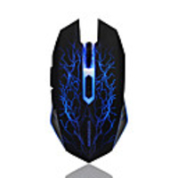 MORZZOR LUMO Sans fil 2.4G Optique Gaming Mouse Eclairage LED 800/1200 dpi 4 niveaux de DPI réglables 6 pcs Clés