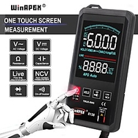 multimètre numérique à écran tactile 6000 comptes tension ac dc ncv vraie rms résistance température capacimètre multimètres automatiques miniinthebox
