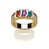 nana s-bar w / côtés bague mère 1 à 6 pierres de naissance simulées - or jaune 10 carats - taille 8