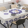 Nappe de table fleur de lotus broderie linge de maison impression couverture de table lait blanc bleu décorations de table pour dîner fête événement vacances miniinthebox
