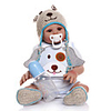 NPKCOLLECTION 20 pouce Poupées Reborn Bébé Bébés Garçon Bébés Fille Cadeau Fabrication à la main Implantation artificielle Yeux bruns Silicone complet avec vêtements et accessoires pour les cadeaux