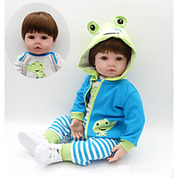 NPKCOLLECTION 24 pouce NPK DOLL Poupées Reborn Bébés Garçon Cadeau Fabrication à la main Implantation artificielle Yeux bruns Tissu Membres en silicone 3/4 et corps rempli de coton cadeaux noël enfant miniinthebox