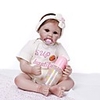 NPKCOLLECTION Poupées Reborn Bébés Fille 24 pouce Vinyle - Nouveau née Cadeau Implantation artificielle Yeux bruns Pour enfants Unisexe Jouet Cadeau