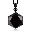 obsidienne naturelle hexagone pendentif collier réglable cordon pierre précieuse pendentif bijoux religieux pour femmes ou hommes garçon fille gemme cristal collier pendentif amulette