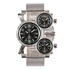Oulm Homme Montre Militaire Montre Quartz Quartz Japonais Acier Inoxydable Argent Triple Fuseaux Horaires Analogique dames Charme - Argent Deux ans Autonomie de la batterie / SOXEY SR626SW