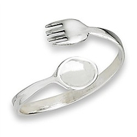 ouvert fourchette réglable cuillère ustensiles anneau argent sterling pouce bande taille 7 miniinthebox