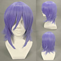 Pandora Hearts Xarxes Break Perruques de Cosplay Homme Coupe Dégradée 12 pouce Fibre résistante à la chaleur Bouclé Violet Adolescent Adulte Perruque Anime