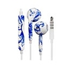 Prise audio 3, 5 mm porcelaine bleue et blanche de modèle intra-auriculaires avec mircrophone pour iPhone 5/5S/5C et autres (110cm)