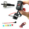 prise de chargeur de voiture iztoss prise style rocker double port usb avec voltmètre led rouge et fils porte-fusible
