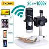 Prise en charge du microscope numérique portable rievbcau microscope électronique portable wifi 0-1000x miniinthebox