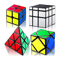 qiyi 4 pièces ensemble de cube de vitesse ensemble de cubes ensemble de cubes 2 x 2 pyramide miroir skewb cube magique collection de cubes de puzzle lisse tournage facile jeux de cube de puzzle 3d miniinthebox