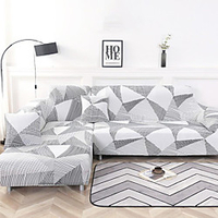 rayures géométriques impression housses extensibles anti-poussière housse de canapé extensible housse de canapé en tissu super doux (vous obtiendrez 1 taie d