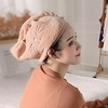 serviette de cheveux en polaire corail wrap sèche cheveux chapeau bonnet de bain serviette de séchage des cheveux avec bouton miniinthebox