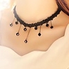 Sexy et belle dentelle noire crochet collier de gouttelettes d