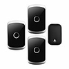 sonnette sans fil étanche auto-alimentée cacazi sans carillon de batterie sonnette de porte maison intelligente 1 bouton 3 récepteur