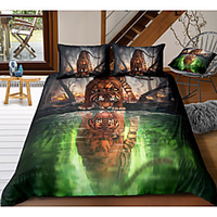 série animale ensemble de housse de couette 3 pièces à imprimé tigre ensembles de literie pour hôtel housse de couette avec microfibre douce et légère,  comprend 1 housse de couette,  2 taies d