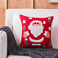 Style de noël flocon de neige broderie père noël élan bureau à domicile taie d