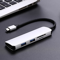 type c hub usb c3 usb3.1 hub avec hdmi 5 en 1 hub combo avec 2 ports usb3.0 lecteur de carte sd tf adaptateur USB
