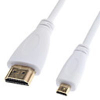 Un câble HDMI / microHDMI v1.3 pour une croissance intelligente LED HDTV,  Apple TV,  DVD Blu-ray,  Xbox 360 et plus (1 m,  blanc)