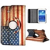 usa flag 360 rotatif étui en cuir en veille automatique / sillage pour Samsung GALAXY Tab 3 Lite T110