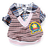 v-cou chemise à carreaux pour les chiens (XS-XXL,  rose)