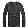 v-cou coton casual de couleur pure manches longues des hommes complète des t-shirts