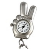V unisexe alliage de main en forme de montre collier quartz analogique