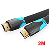 vention câble hdmi vers hdmi câble plat hdmi2.0 mâle à mâle 4k 2k 18gbps prend en charge la vidéo ethernet 3d 4k pour hdtv ps3 / 4 2m