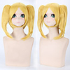 Vocaloid Kagamine Rin Perruques de Cosplay Femme Avec 2 queues de cheval 18 pouce Fibre résistante à la chaleur Droit Blond Adolescent Adulte Perruque Anime
