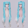 Vocaloid Neige Miku 2018 Perruques de Cosplay Femme Avec 2 queues de cheval 30 pouce Fibre résistante à la chaleur Bouclé deux tons Adolescent Adulte Perruque Anime
