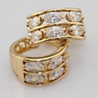 vogue 18k or blanc remplis boucles d