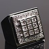 vogue or blanc 18 carats rempli coupé CZ bague pour homme size9