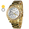 watch robe caisse de diamant de la bande en acier or des hommes