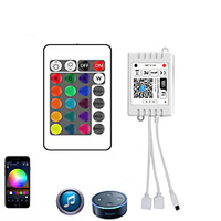 Wi-Fi sans fil double tête contrôleur intelligent LED fonctionnant avec Android et système iOS téléphone mobile application gratuite pour RGB LED Light 5V à 28V DC 4A est livré avec une télécommande à miniinthebox